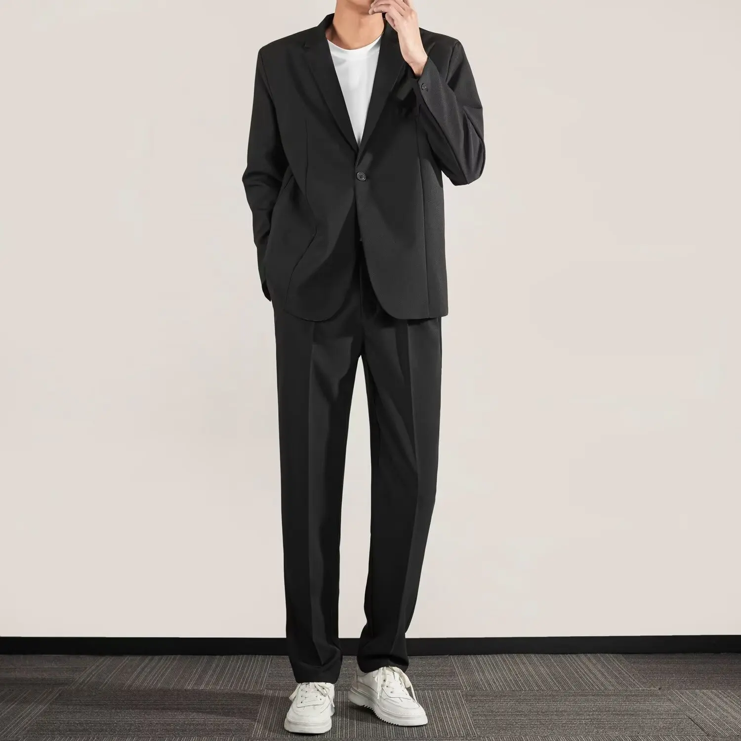 M5226 casual business suit men 2024 spring trend handsome Korean style free ironing solid color suit