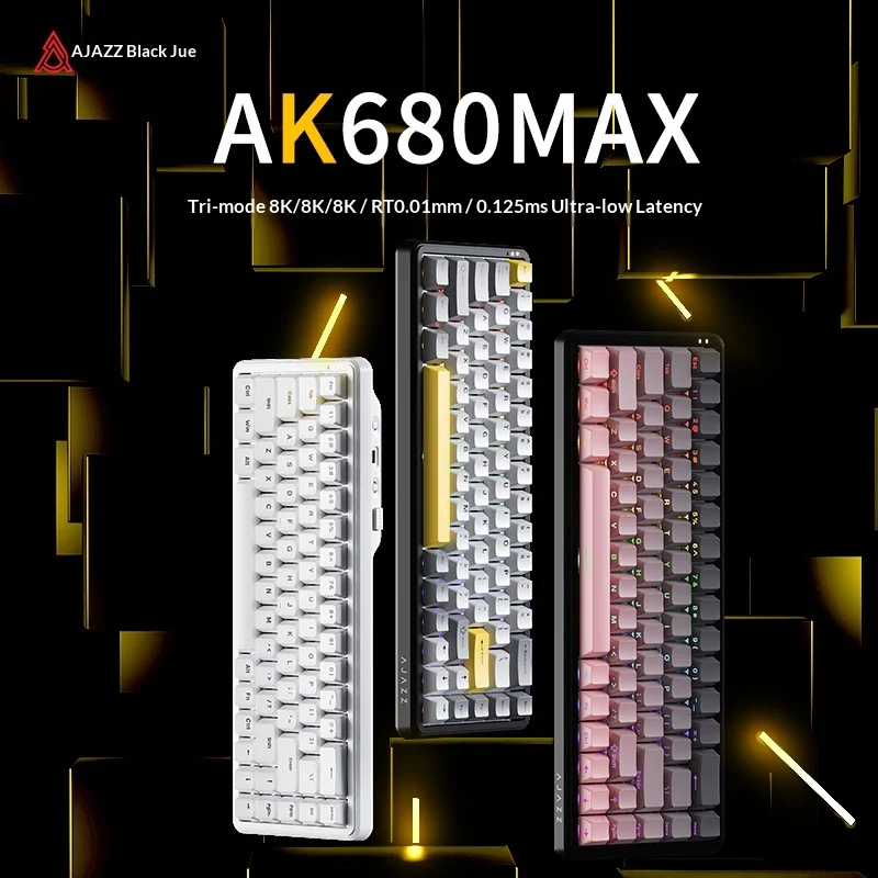 

AJAZZ AK680 MAX Wireless Mechanical Gaming Keyboard Tri-mode Bluetooth Magnetic Axis Side-etched for Esports And Computer Office