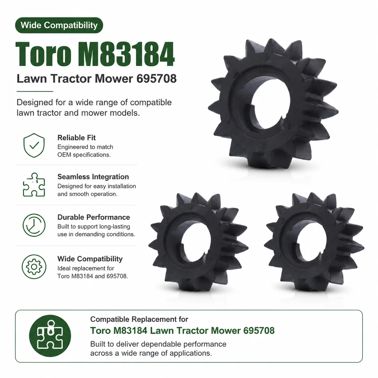 16T Starter Sprocket 4PCS Set for Toro M83184 695708 Lawn Tractor Mower Replaces 5086H 4114 4155 5086 M83 184 280104 693059