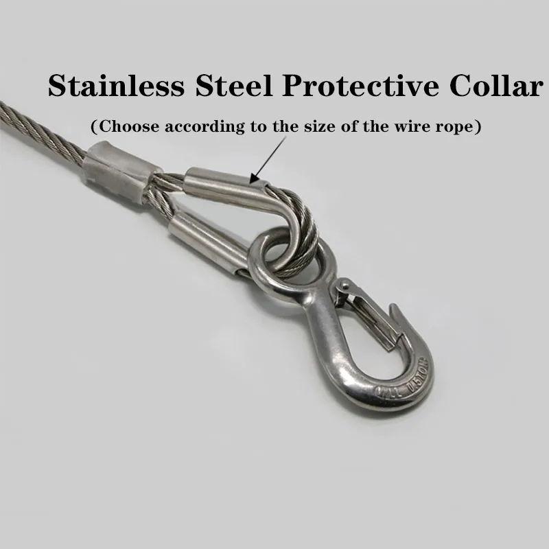 Offroad Vehicle Lifting Tow Rope Emergency Rescue Tow Rope 304 Stainless Steel Wire Rope 5mm-0.2t / 6mm-0.3t / 8mm-0.5t