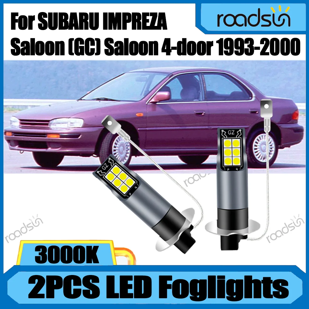 2X 3000K Yellow Light 100W H3 LED Fog Light For SUBARU IMPREZA Saloon (GC) Saloon 4-door 1993 1994 1995 1996 1997 1998 1999 2000