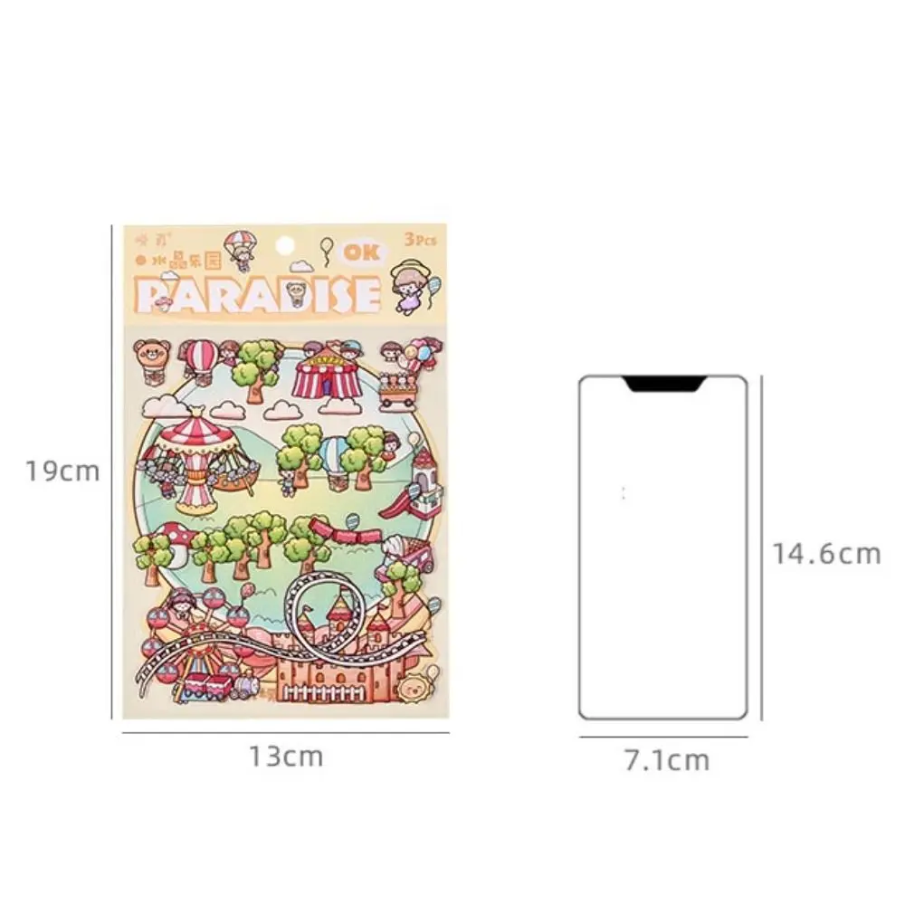 New Cartoon 3D Landscaping Stickers Tree House DIY Three-dimensional Sticker Visual Stacking 3D Miniature Scene Sticker Children