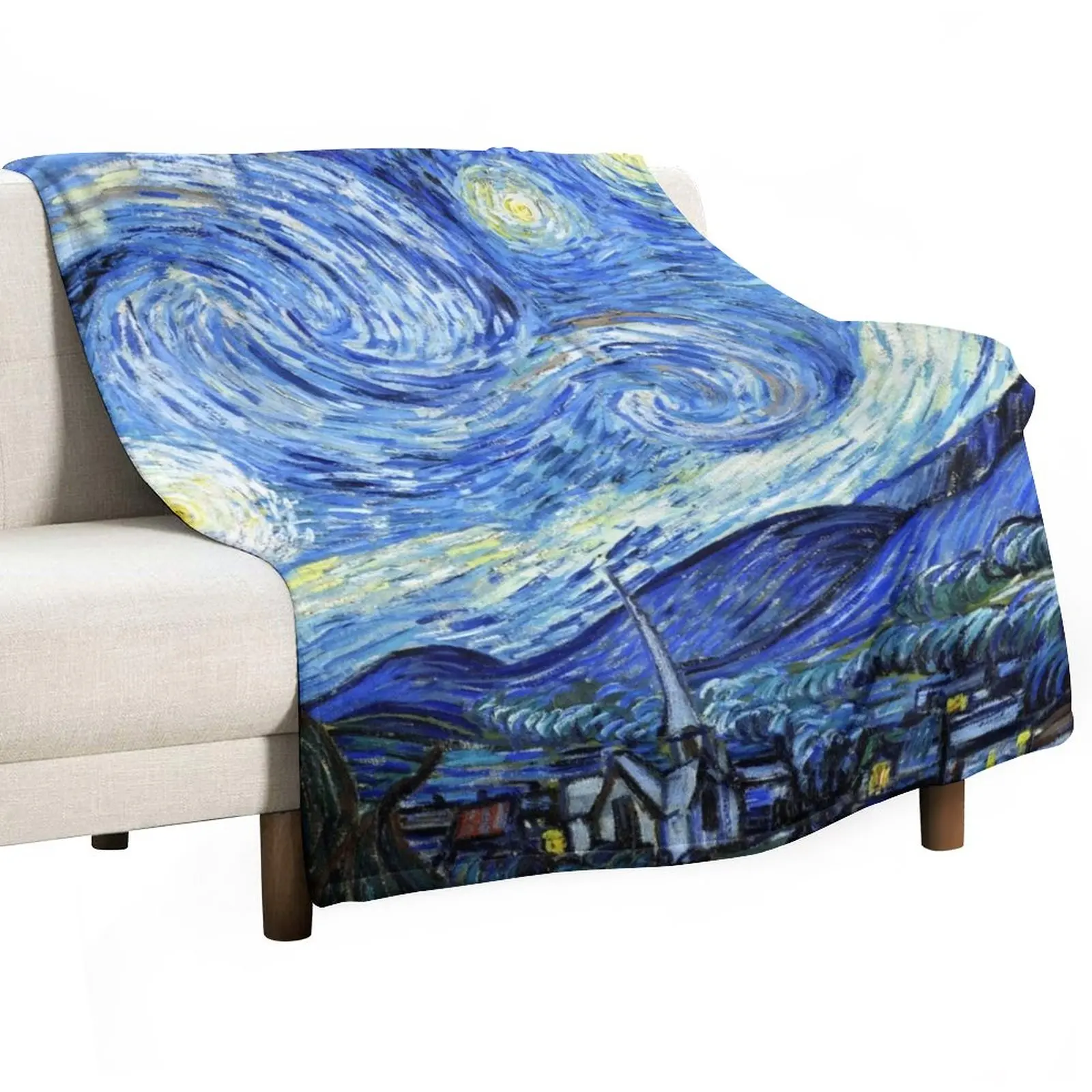 

The Starry Night - Vincent van Gogh Throw Blanket Plaid Baby Blanket