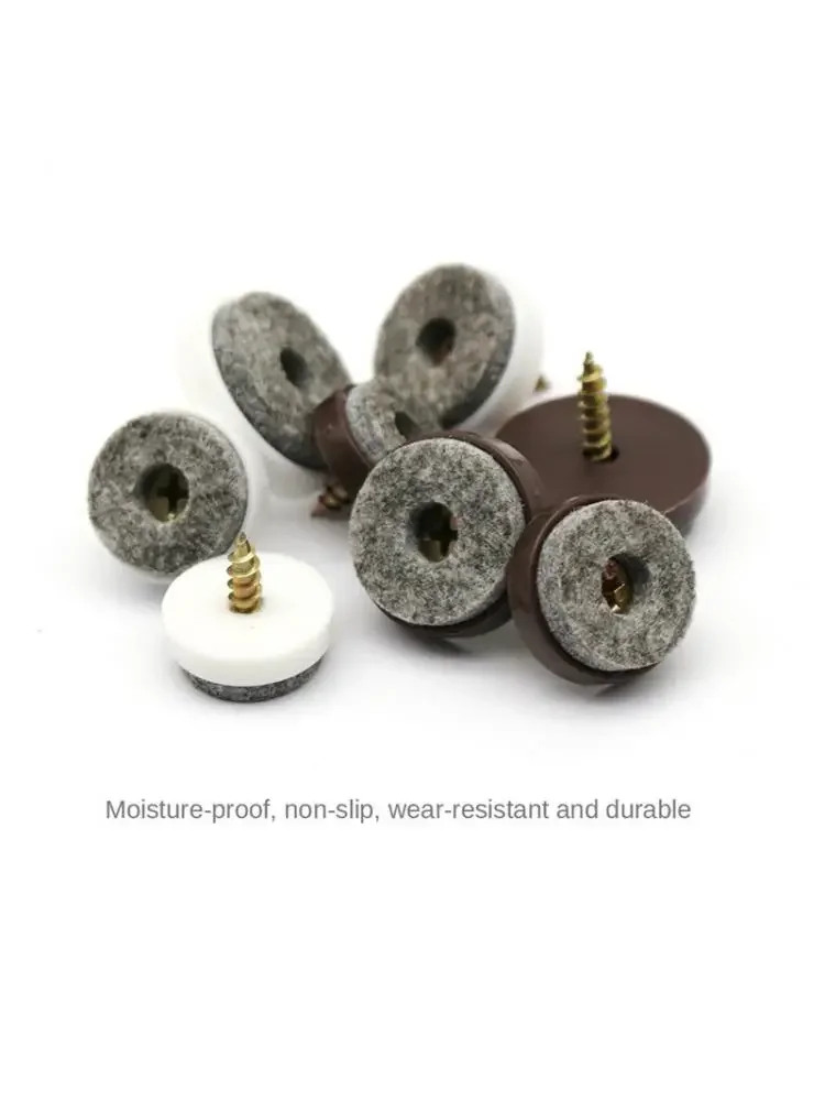 8-24 Pcs 28/24/22/20mm Silencing And Antiskid Table Chair Foot Nail Cabinet Screw Felt White Sofa Hardware