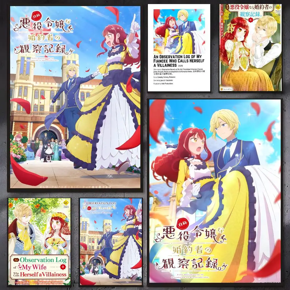Romance anime An Observation Log of My Fiancée Who Calls Herself a Villainess Poster Wall Ornament Home Decor Young Decor Fans