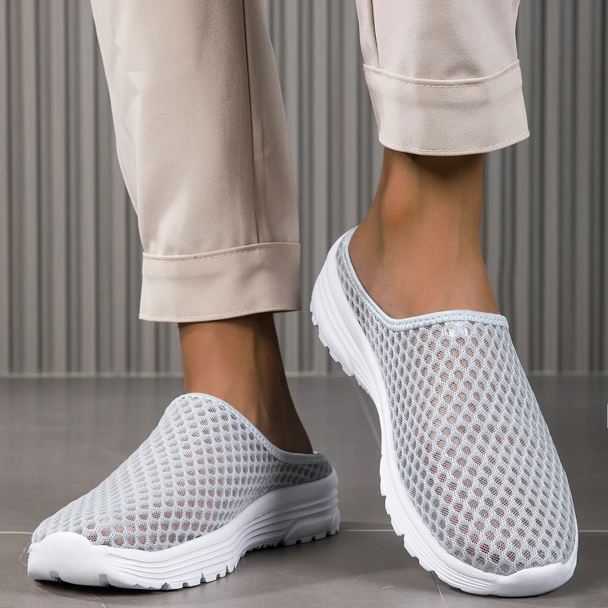 Men Women Lazy Slippers Slides Indoor Outdoor Sandals Men Breathable Non-slip Home Half Slippers Men Casual Shoes Big Size 47 image 5