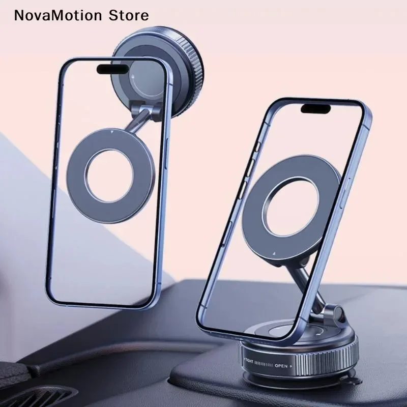 Faltbarer Starker Magnet Magnetischer Telefonhalter 360° ° Drehbarer Schreibtisch-Auto-Staubsauger mit Saugnapf für Windschutzscheibe und Armaturenbrett, Handyhalterung – Detail 7