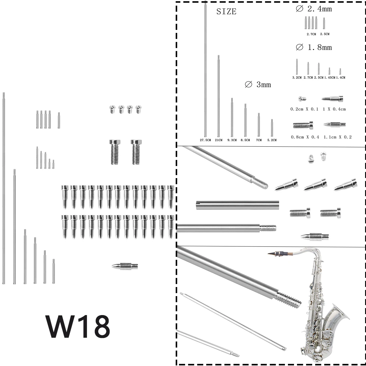 Reparaturwerkzeugteile für Holzblasinstrumente für Saxophon/Klarinette/Oboe/Flöte/Trompete, verschiedene Stile verfügbare Holzblasinstrumente – Detail 9