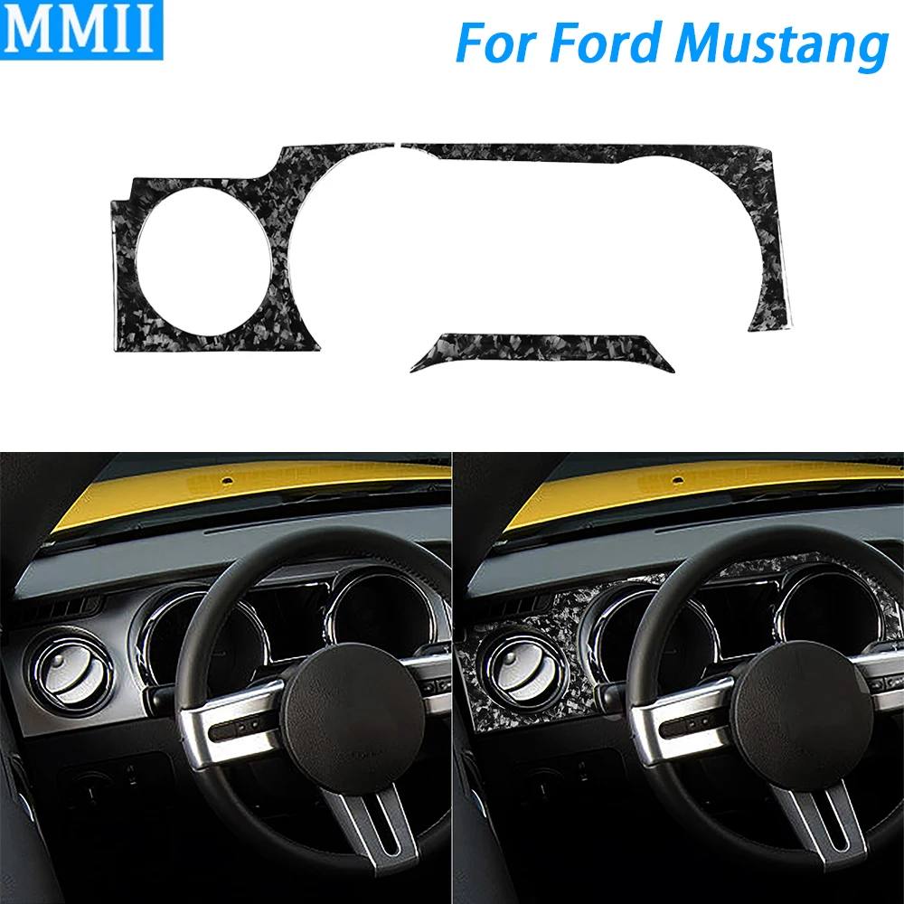 

For Ford Mustang 2005-2009 Forged Carbon Fiber Speedometer Surround Panel Trim Cover Car Interior Decoration Accessories Sticker