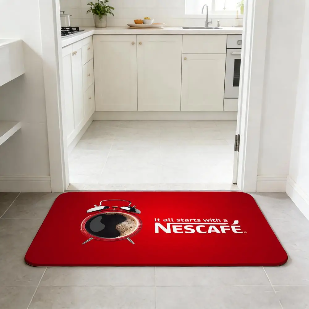 Beverage N-Nescafe Floor Mat Non-slip Quick-dry Diatomaceous Earth Bath Mat, Absorbent Doormat