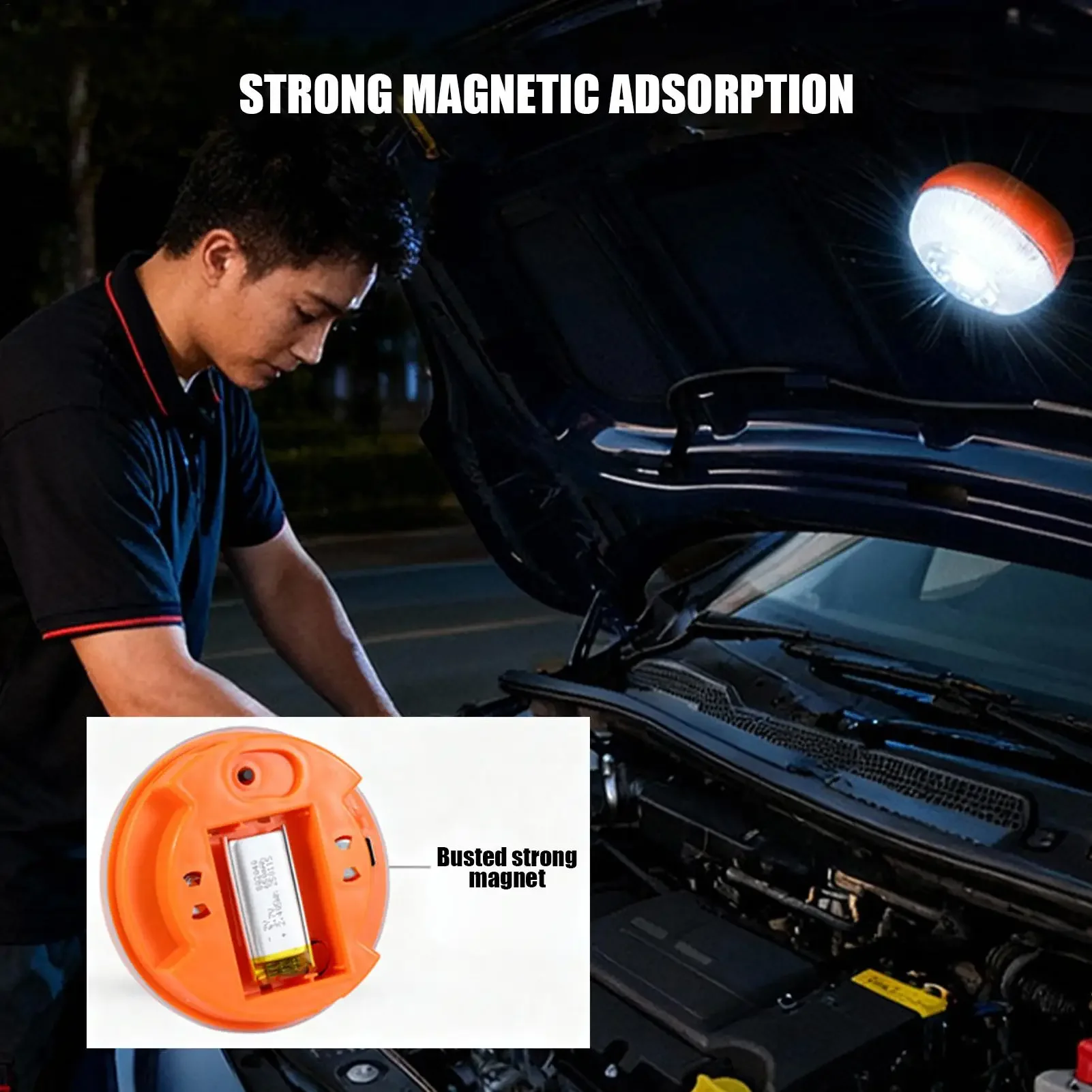 USB Rechargeable V16 Magnetic Rechargeable Magnetic Induction Strobe Lights LED Car Emergency Beacon Light