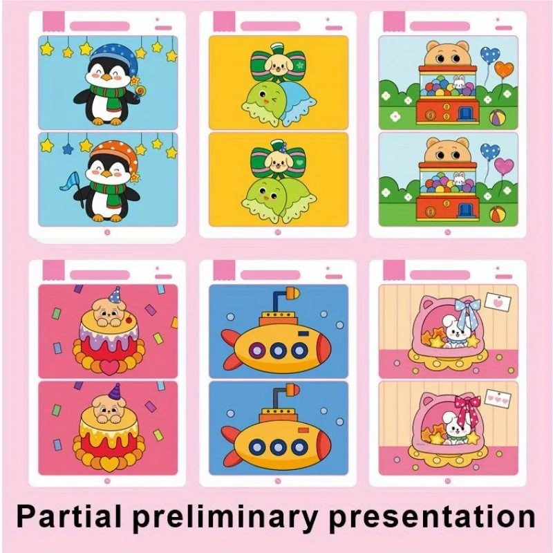 Training Cards Featuring 'Find The Difference' Drawings - Designed for Educational Attention Training Includes Erasable Cards