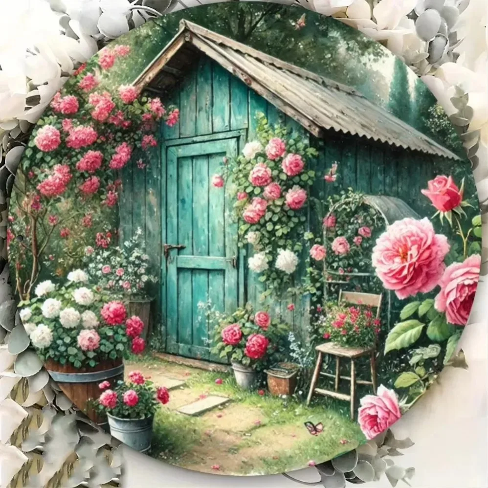 Vintage Floral Watercolor Art Metal Sign – Rustic HD Print Wall Decor for Garden Shed, Bedroom & Home