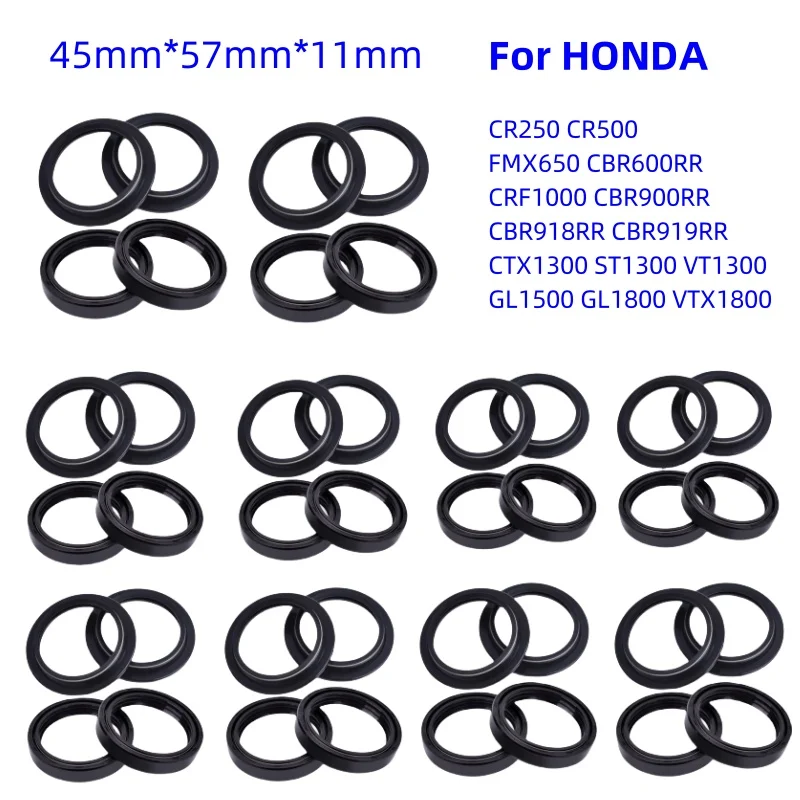 45*57*11 Dust Cover Oil Seal for HONDA CBR 600RR 900RR 918RR FMX650 CRF1000 CTX ST VT 1300 GL1500 VTX 1800 Valkyrie CR 250 500