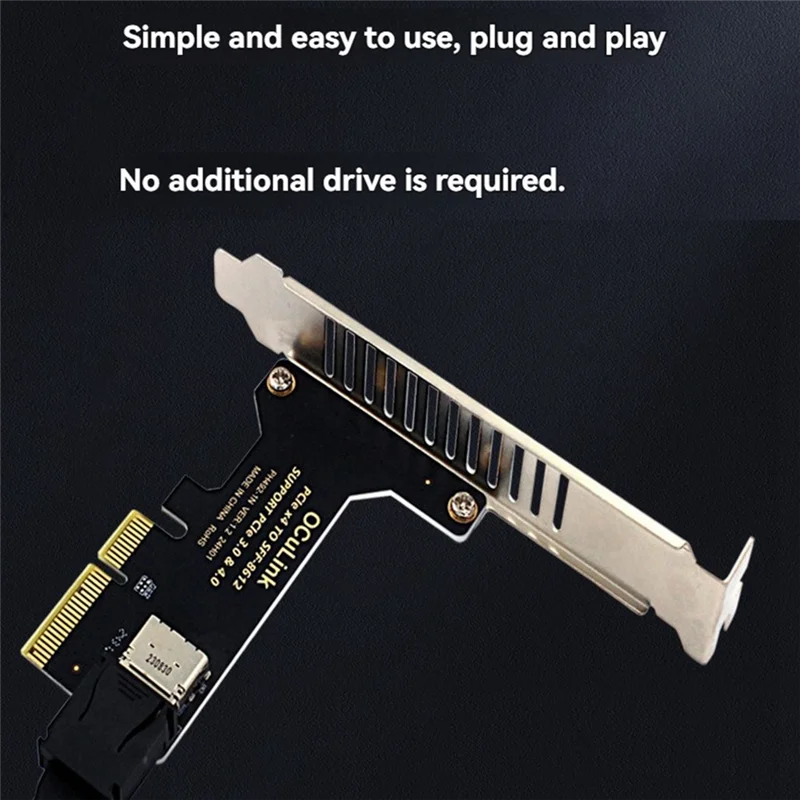 

Преобразователь адаптера Classic-Pcie 4.0 X4 в SFF-8612 PCIE X4 в Oculink Riser Card Конвертер жесткого диска PCIE в U2