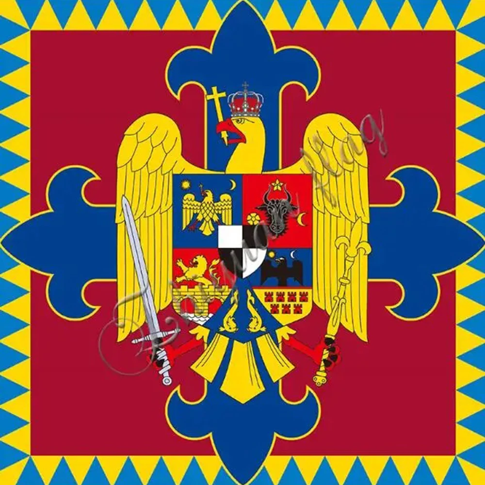 3x3ft Romania royalty of Flag 120X120cm (5x5FT) with custom any banner