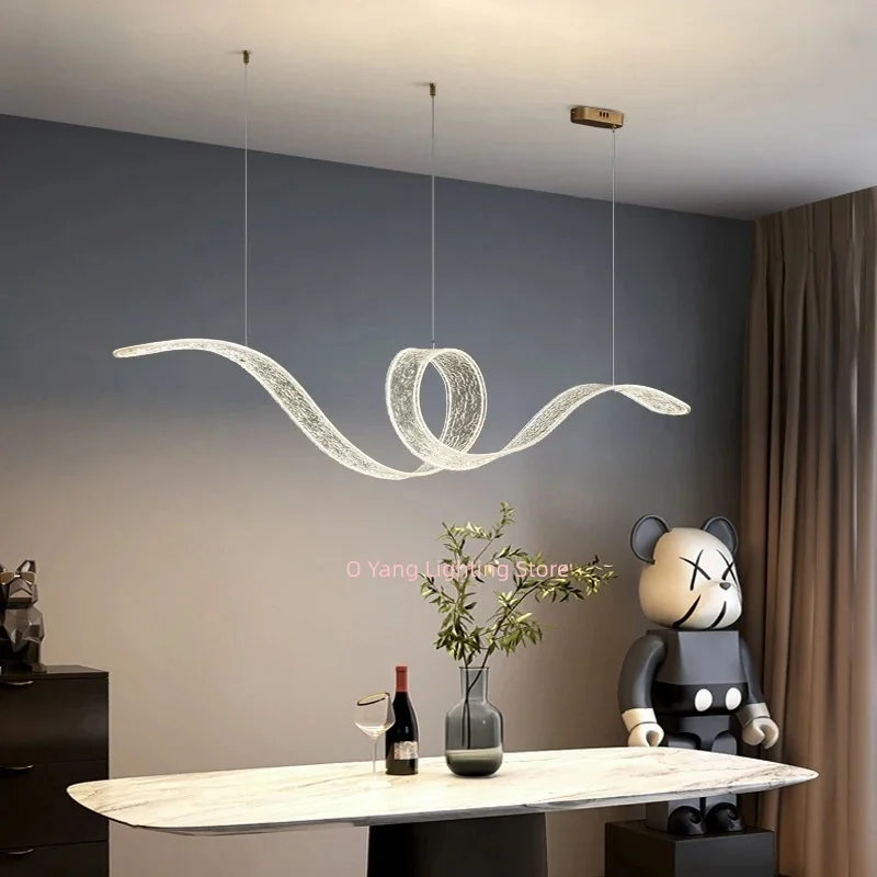 New Product Designer Art Restaurant Living Room Pendant Light Creative Counter  Room Long Light Guide Plate Lighting Fixture