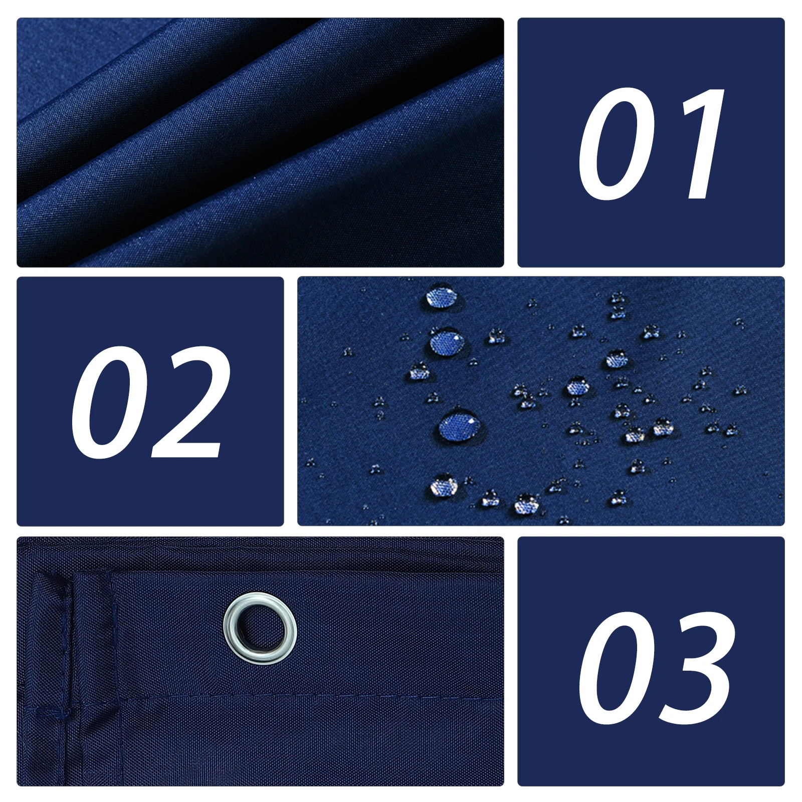 

1Pcs Bathroom Curtain Dark Blue Heavy Duty Shower Curtain Thicken Material for Bathtub Privacy Protection Modern Design Home