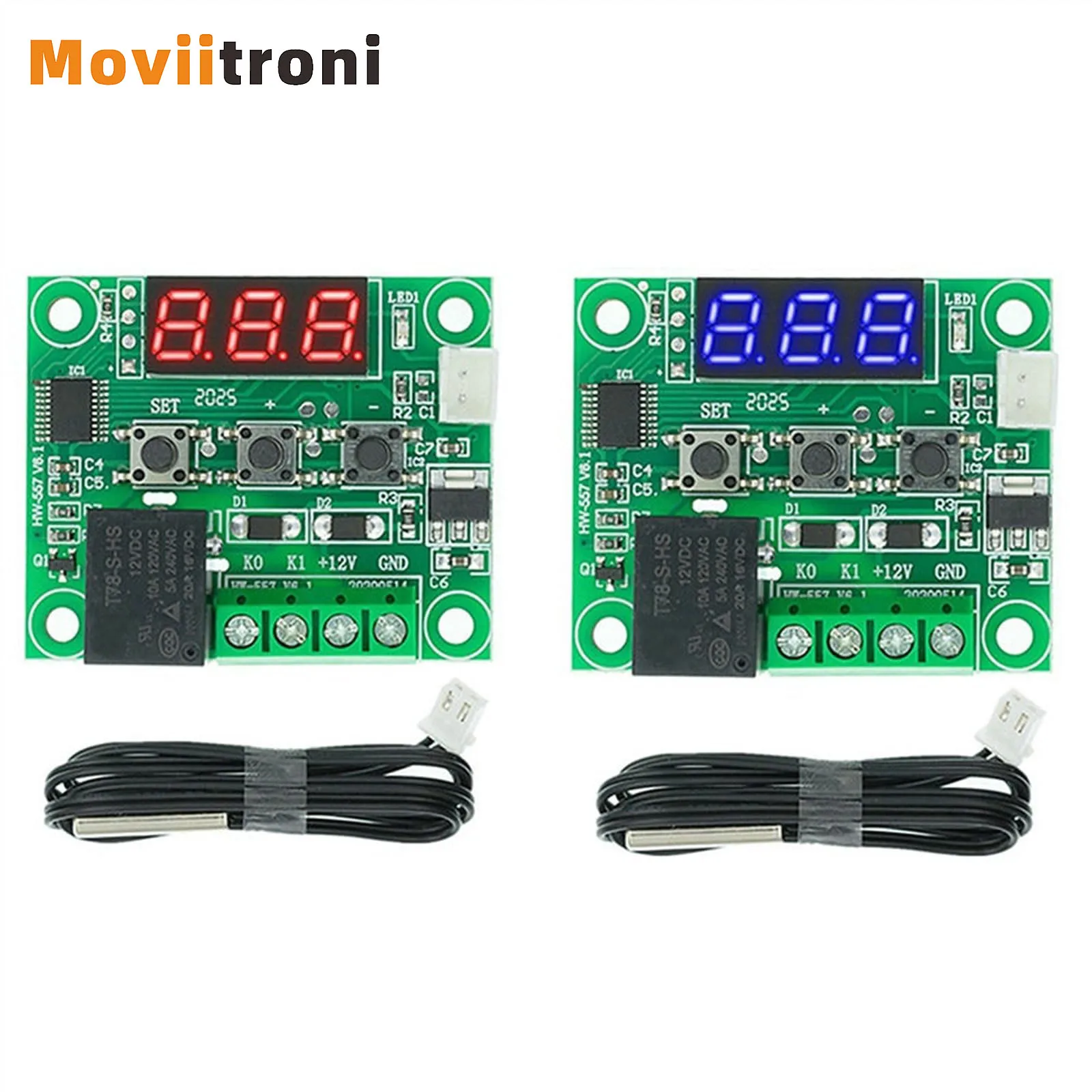 1pcs W1209 Blue/Red light DC 12V heat cool temp thermostat temperature control switch temperature controller thermometer thermo