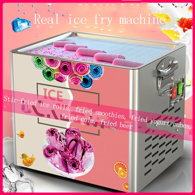 ยี่ห้อใหม่ทั้งเครื่องสแตนเลส Mini Mini Ice กระทะ Plug-ในครัวเรือน Diy Manual Ice กระทะ