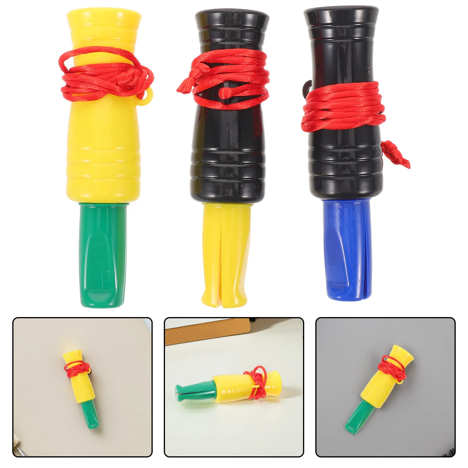 3Pcs Plastic Duckbill Whistle Set Bright Colors Realistic Duck Call Outdoor Safety Whistle for Hunting Bird Watching Rescue