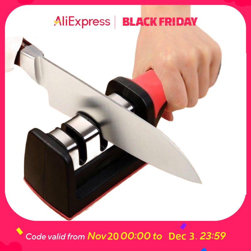  3-Stage Knife Sharpener Kit with Diamond Ceramic Rods Fast Edge Repair Non-Slip Base for Kitchen Hunting Pocket Knives 