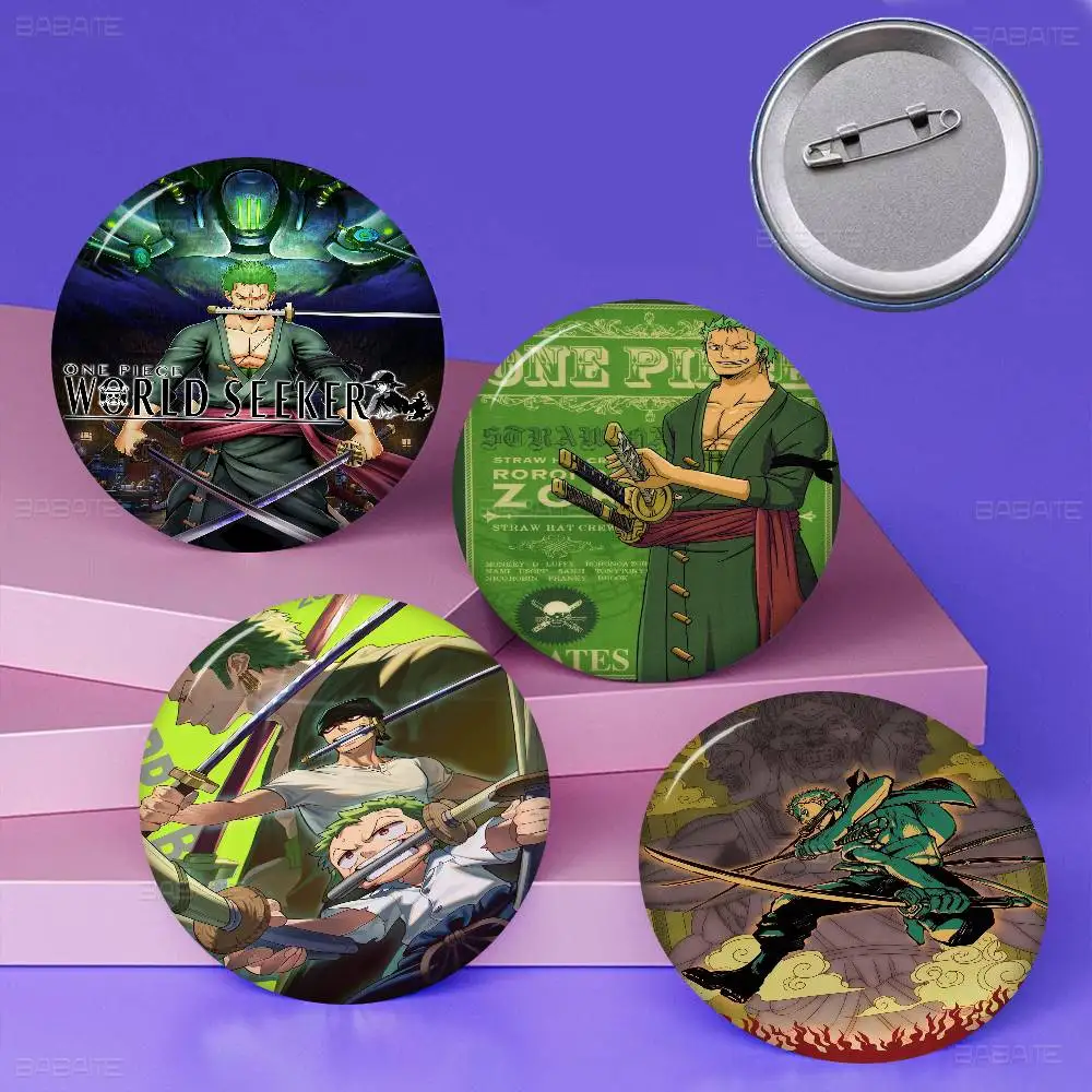 

R-Roronoa Z-Zoro Badges Creative Tinplate Soft Button Pins Animal Icon Brooch Lapel Backpack Badge Accessories Pin