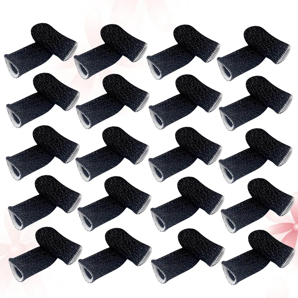 20Pcs Anti-Sweat Finger Sleeves for Phone Game Breathable Elastic Thumb Cover Screen Touch Oil-Proof Gaming Accessory