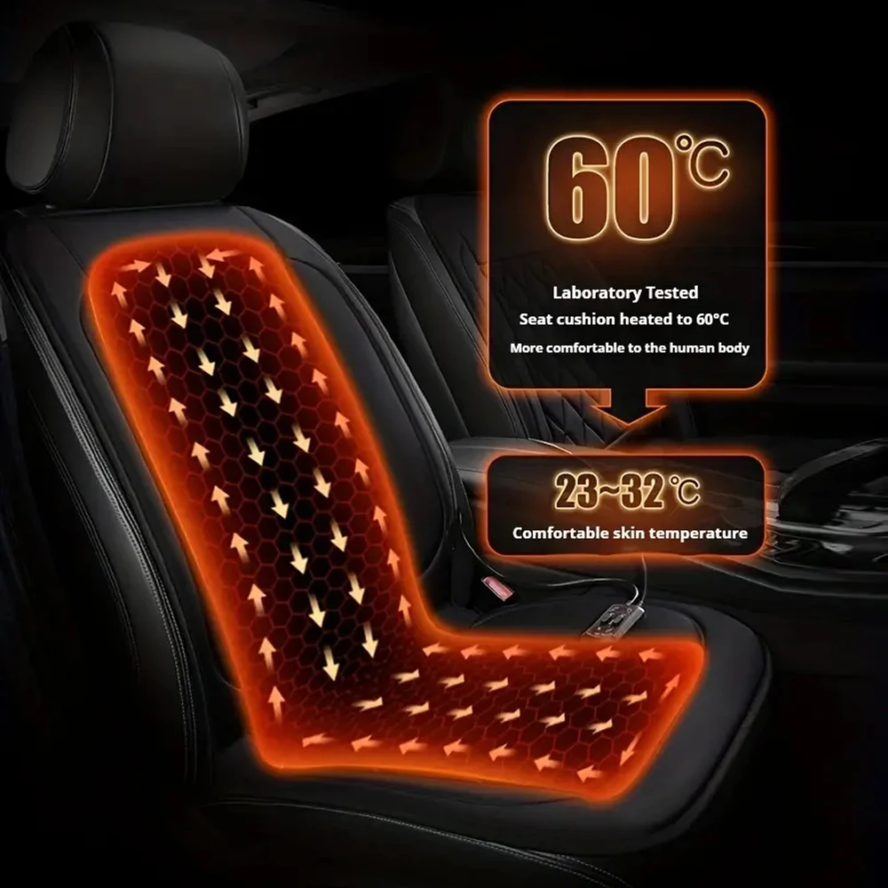 1/2pcs Winter Heated Car Seat Cover 12V Heating Warmer Car Seat Cushion Auto Universal Car Seat Protector Cover Car Accessories