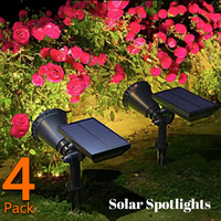 1/2/3/4Pcs Solar Powered 9LED Lamp Adjustable Solar Spotlight In-Ground IP65 Waterproof Landscape Wall Light Outdoor Lighting