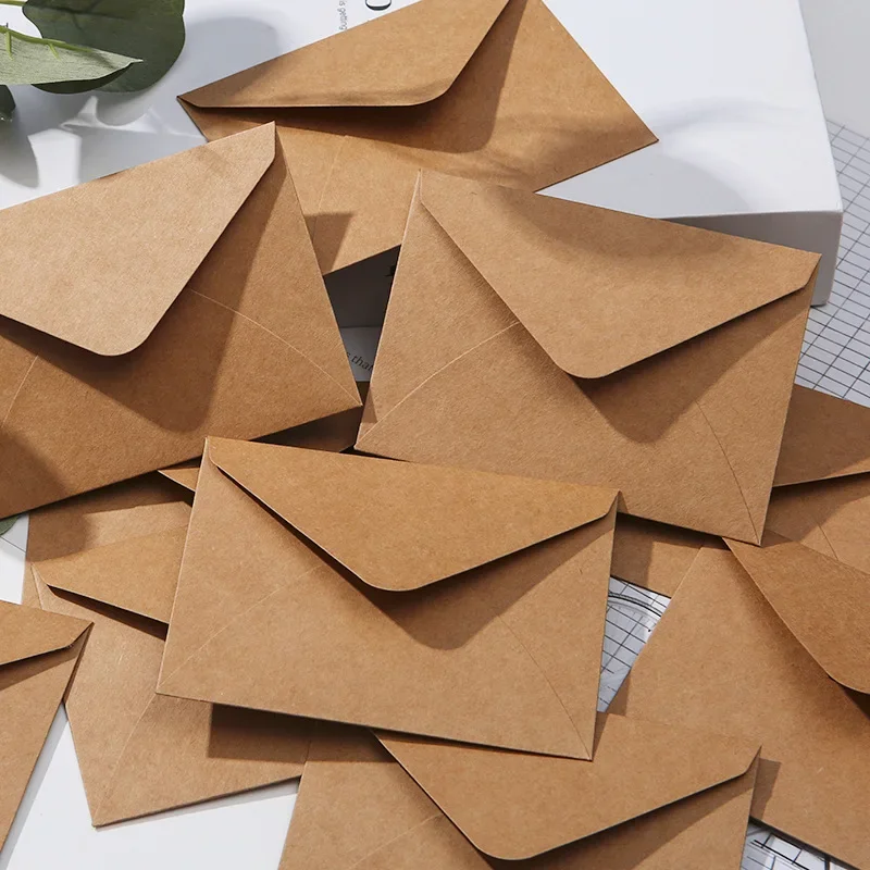 

50pcs Envelope High-grade 200g Kraft Paper Western 12x9cm Envelopes for Wedding Invitations Stationery Card Packaging Storage