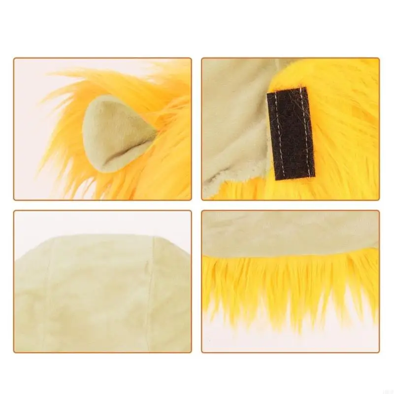 2 stks/set volwassenen kinderen rollenspel dierenkostuums accessoires pluche leeuw vol gezicht masker en staartfeest rekwisieten