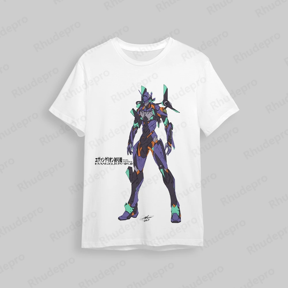 Neon Genesis Evangelion T Shirt For Men Fashion T-shirt Y2k Cosplay Streetwear New Anime High Quality Clothing Men's 5XL