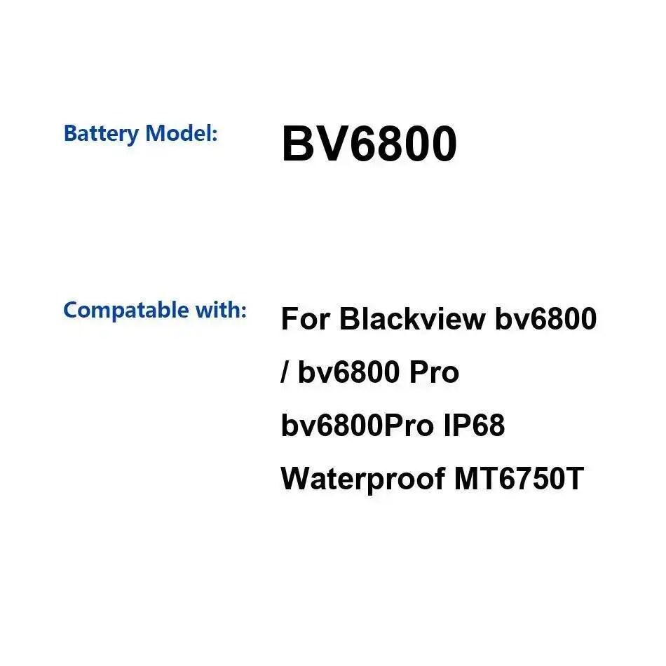 

Аккумулятор мобильного телефона для Blackview BV6800 Pro IP68, водонепроницаемый MT6750T, высокая емкость, 6580 мАч