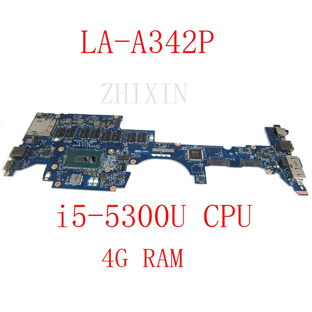 

YOURUI For Lenovo Yoga 12 PC Motherboard SR23X I5-5300U CPU 4GB RAM 00PA834 01AY527 00HT710 01AY526 00HT709 ZIPS3 LA-A342P