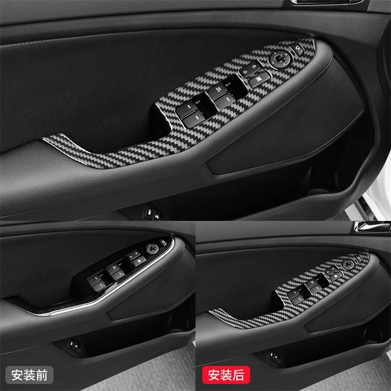 

Carbon Fiber Interior Modification Parts, Window Lift Button Panel, Decorative Sticker, MODEl for Kia 11-15 K5