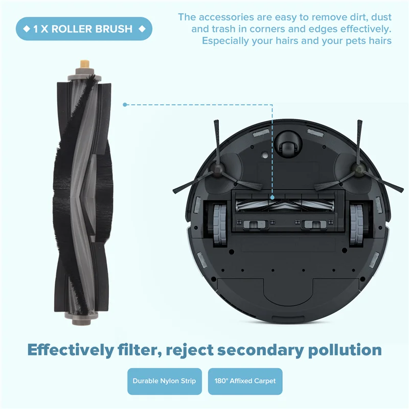 A92P 1Set Main Side Brush Hepa Filter Mop Rag Dust Bag Replacement Kit For Ecovacs X1 Plus