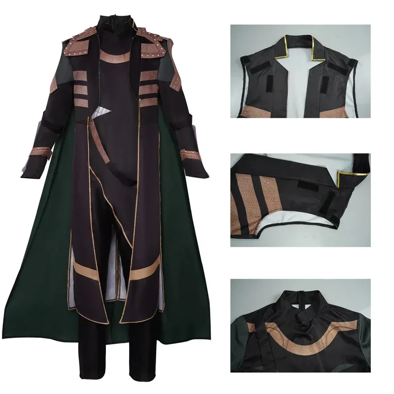 

Cosplay Costume The Dark World Loki Top and Pants with Cloak Full Set Halloween Masquerade Carnival Party Outfits for Adult lf[5