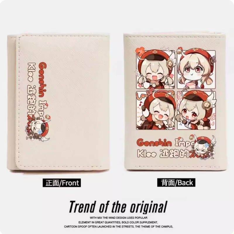 

Genshin Impact Klee Anime PU Purse Fashion Wallets Purse Card Coin Hasp Money Bag Cosplay Gift B477