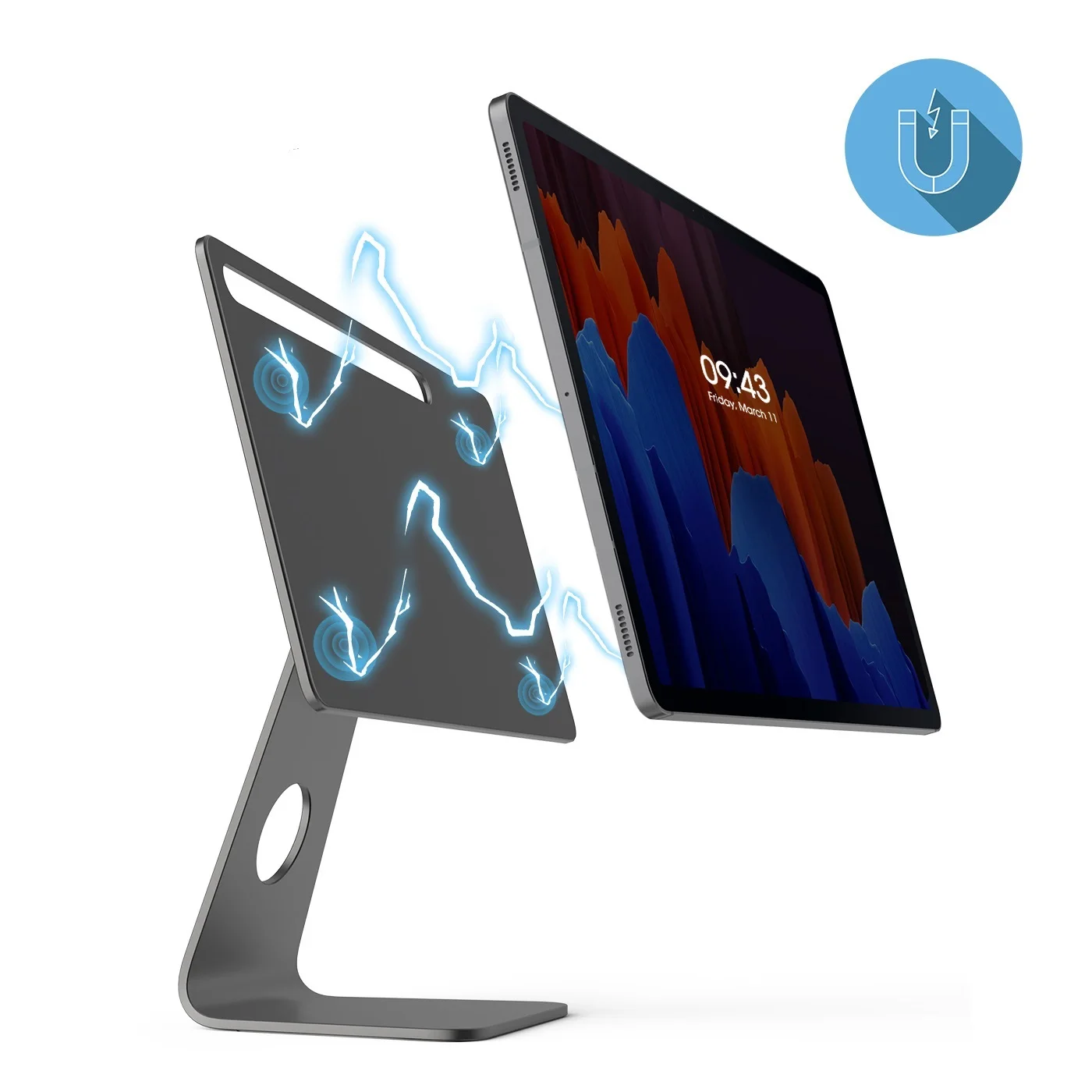 Go! Desktop Magnetic Tablet Stand For Samsung Galaxy Tab S8 Ultra 14.6 S7/S8 11 S7/S8 Plus S7 FE 12.4 Adjustable Bracket