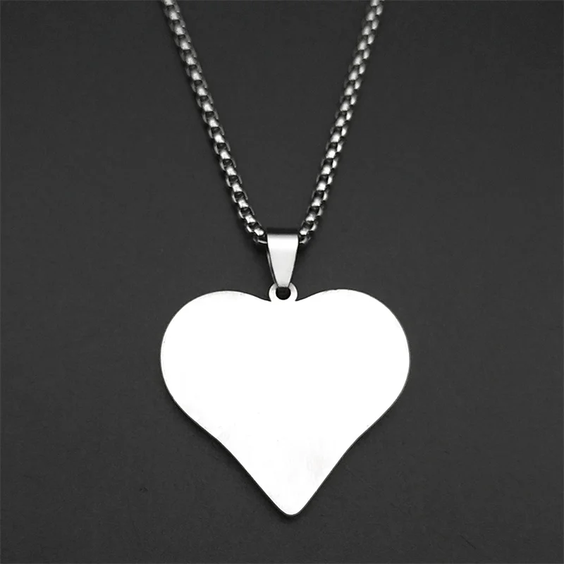 Heart Shaped Star of David Pendant Necklace for Men Women Stainless Steel Rhinestone Israel Magen Jewish Hexagram Chain Jewelry