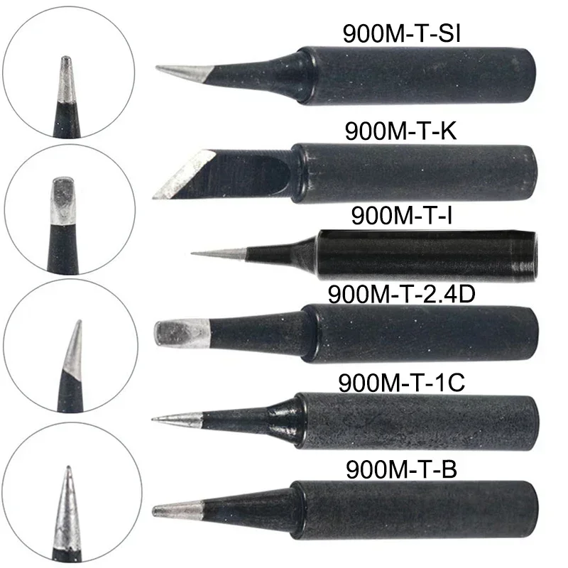 5Pcs 900M-T Copper Soldering Iron Tips set Lead-free Welding Solder Tip 933.907.951 For Welding Equipment Soldering Supplies