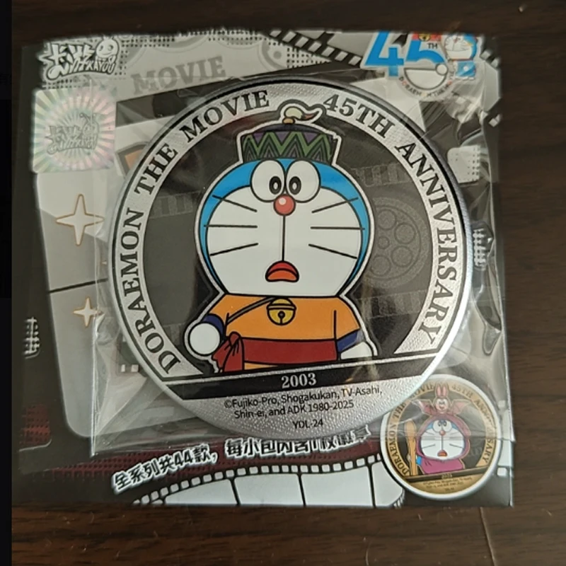 Hot Authentic KAYOU Doraemon 45th Anniversary Metal Badge Set – Tinplate Pin Brooch Anime Collection Toys Cute Gift for Children