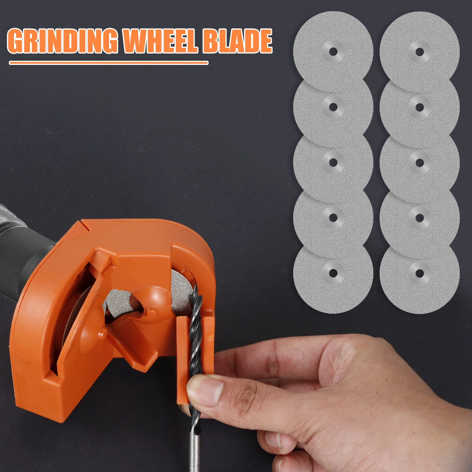 10Pcs Drill Bit Sharpening Disc Sturdy Drill Machine Blade Portable Drill Bit Sharpener Sheet Multipurpose Drill Bits Grinding
