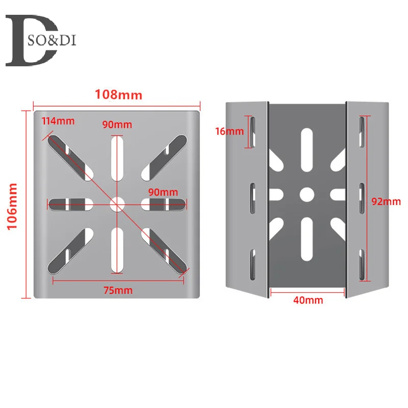 Soporte de monitoreo de poste para exteriores, placa adaptadora univesial, aro largo de 100/200mm con Panel de montaje de cámara de acero inoxidable, 1 Juego