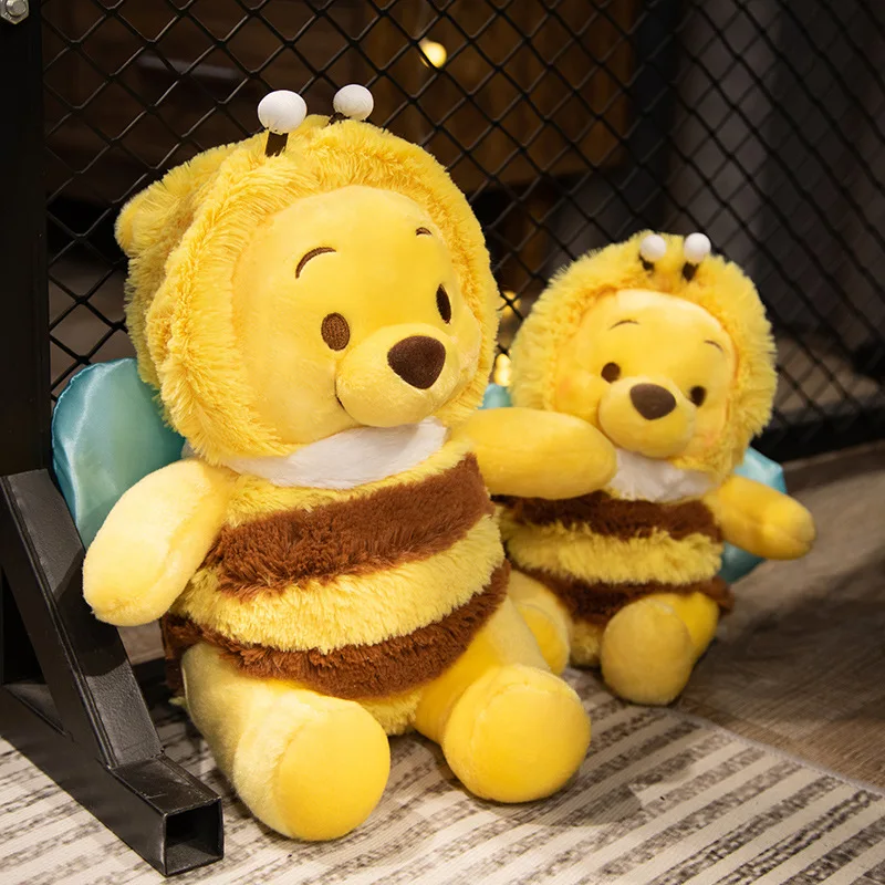

25CM Winnie The Pooh Plush Toy Bear with Bee Soft Stuffed Animal Cute Hugging Pillow for Sleep Aid Birthday Gift Idea