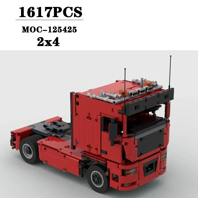 

Строительный блок MOC- 125425 Передний грузовик TGX 2x4, модель сращивания, 1617 шт., головоломка для мальчиков, образование, день рождения, Рождество, игрушка, украшение, подарок