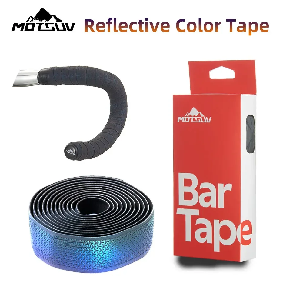 

MOTSUV Reflective Color Road Bike Bar Tape Handlebar Tapes EVA/PU Soft Anti-Vibration Wrap Tape Durable Bar Bartape