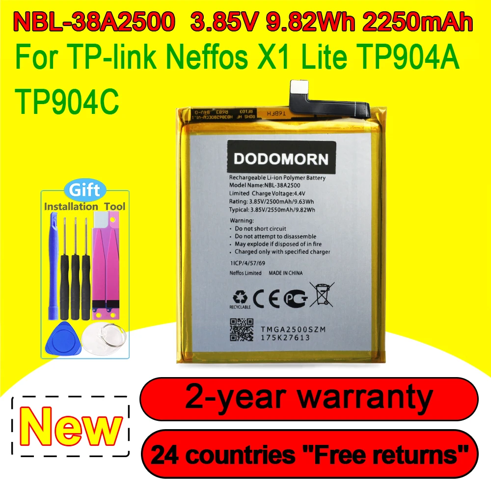 

100% NEW Battery NBL-38A2500 For TP-link Neffos X1 Lite TP904A TP904C 2500mAh In Stock Smart Phone Hihg Quality