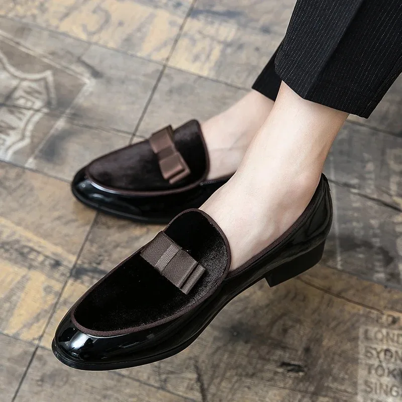 Men Dress Shoes Shadow Patent Leather Luxury Fashion Groom Wedding Shoes for Men Luxury Italian Style Oxford Shoes Man